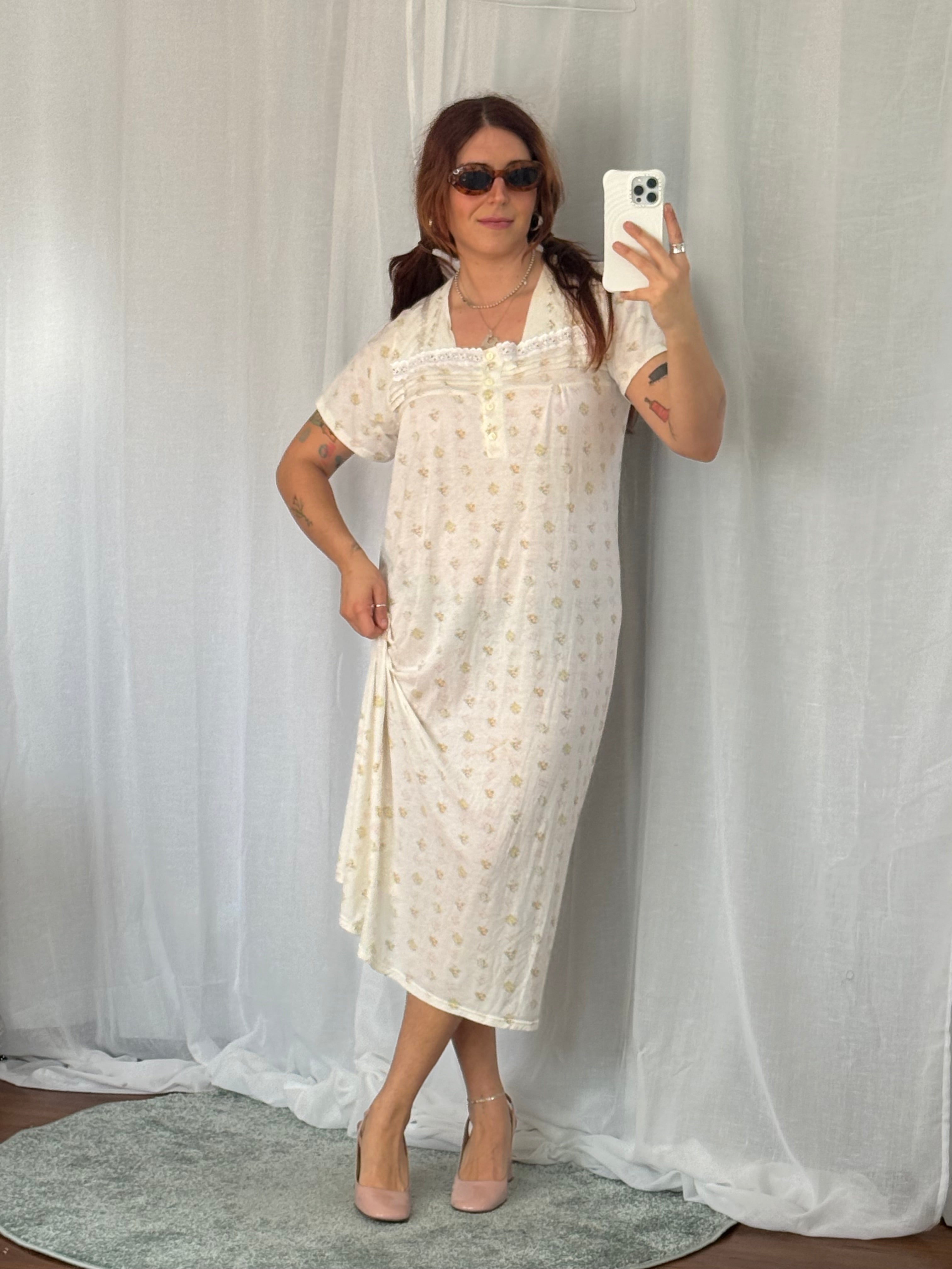 ✿ vintage floral cotton nightgown ✿