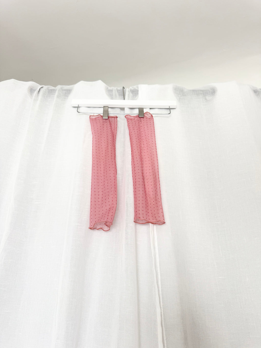 ✿ dusty pink sheer polka dot mesh socks •