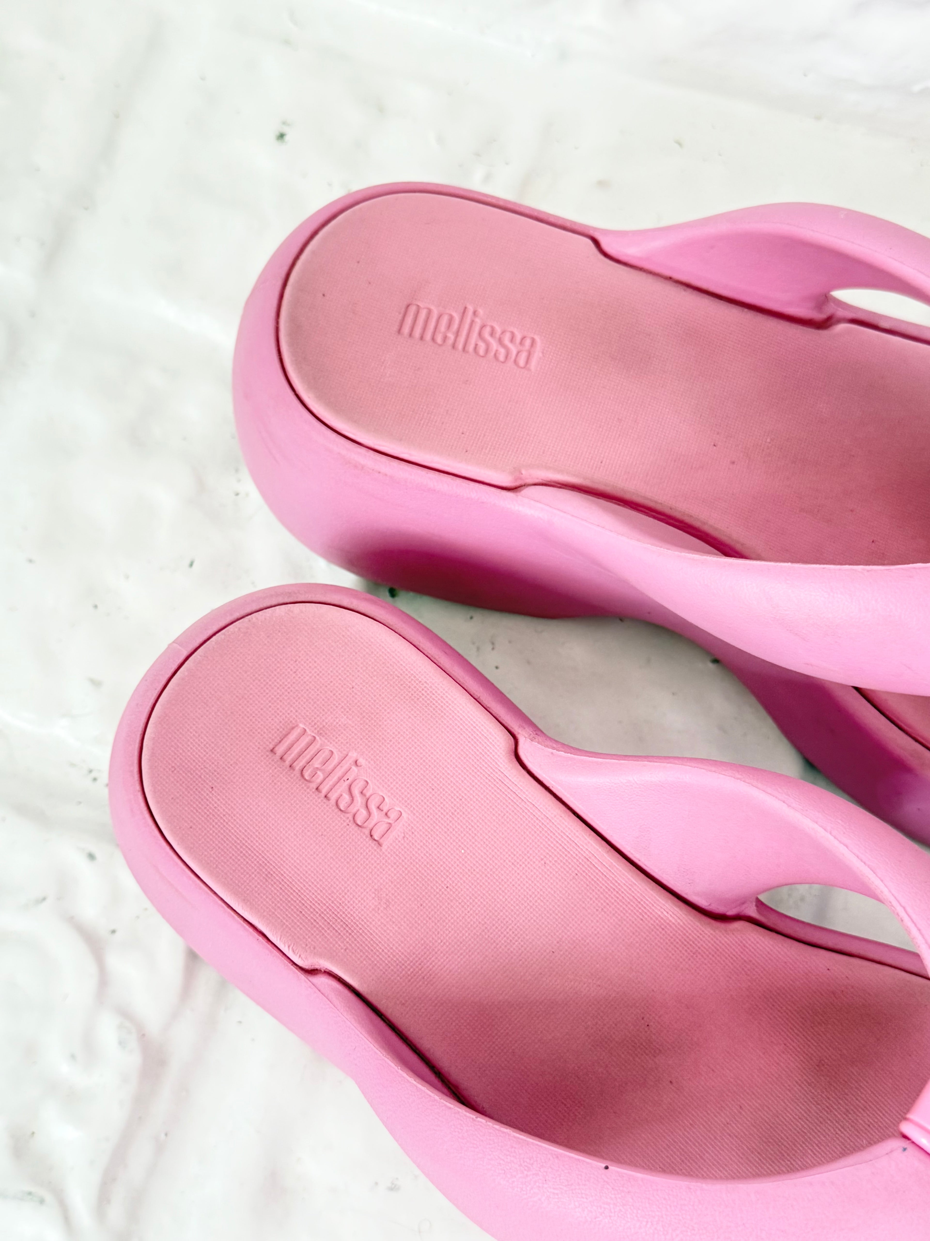melissa free II pink platform flip flops ✧