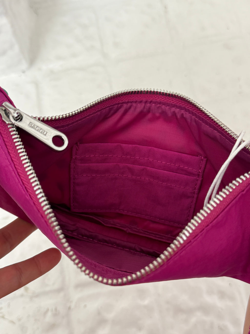 ✧ hand painted polka dot baggu deep fuschia pochette ✧