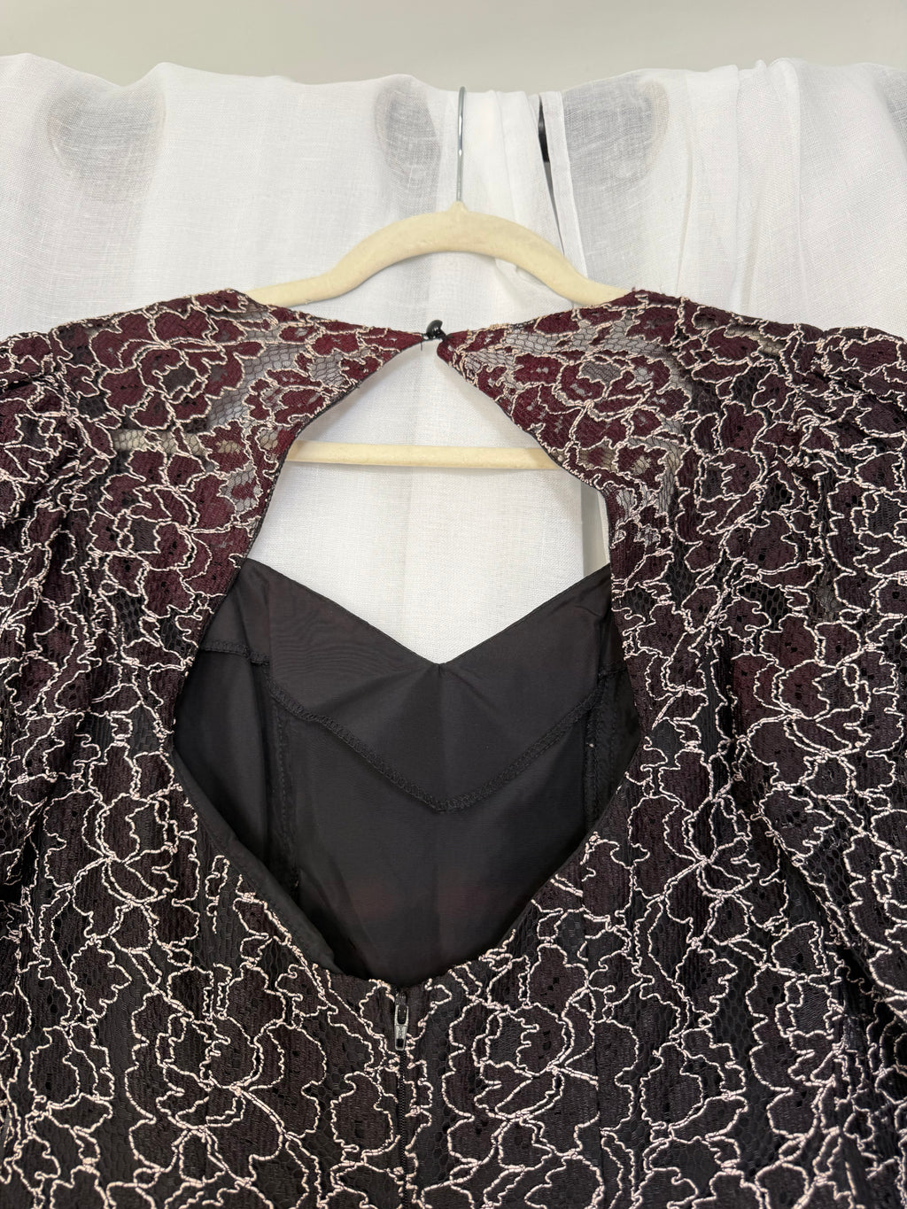 vintage 80s lace high-low tulle party dress