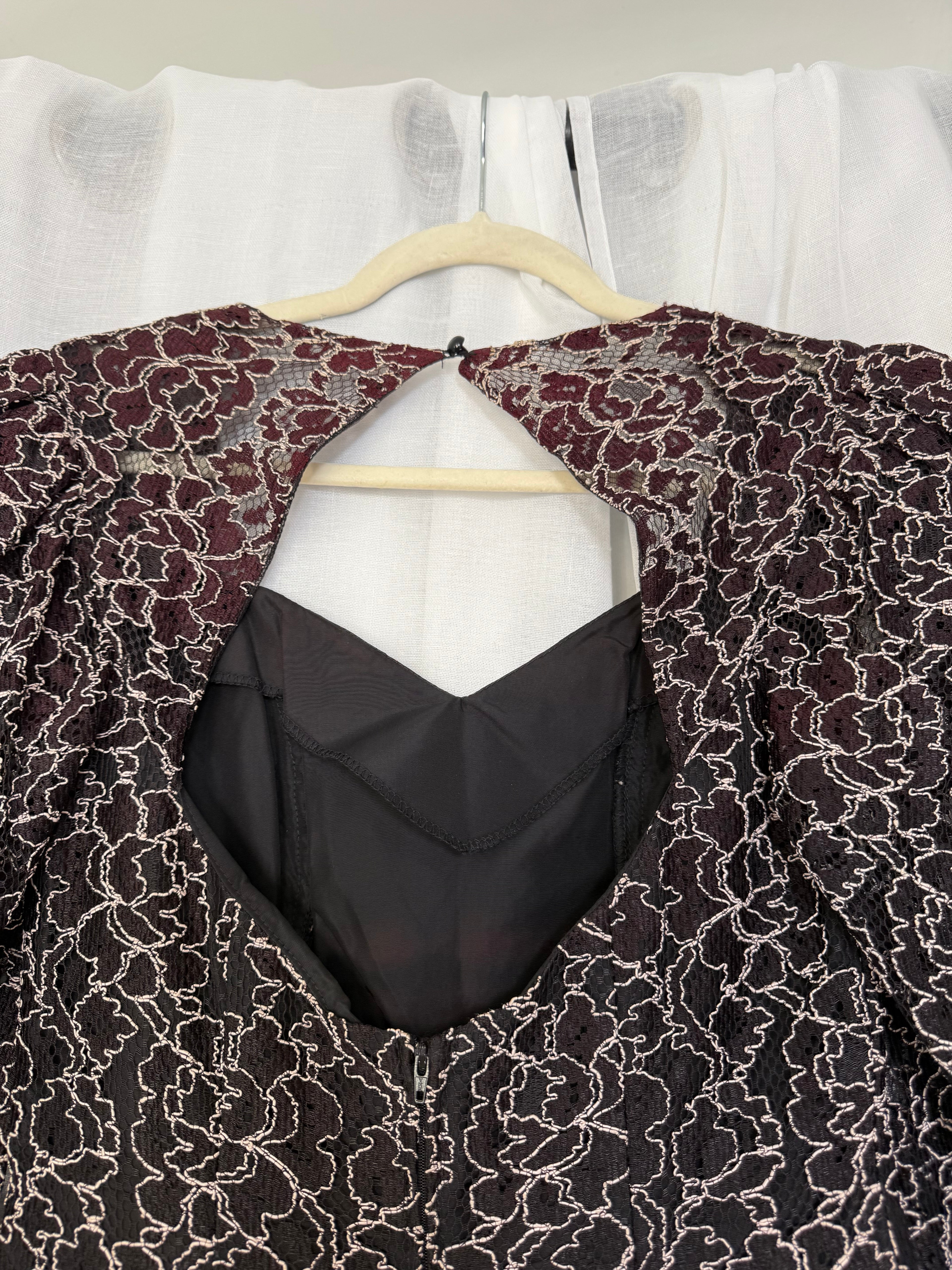 vintage 80s lace high-low tulle party dress