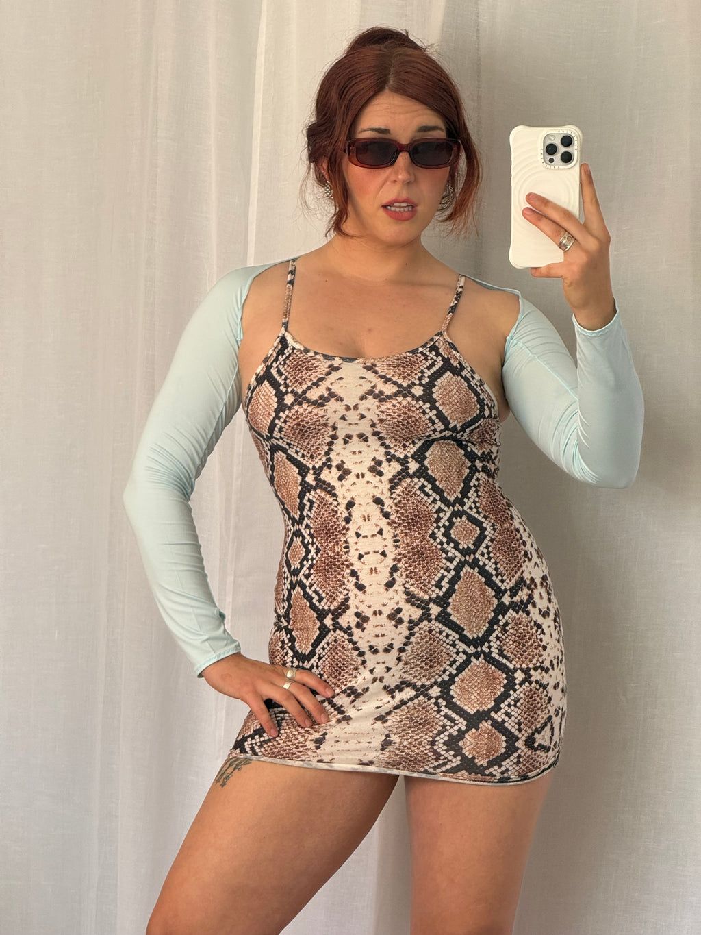 ✧ snake print bodycon mini dress ✧