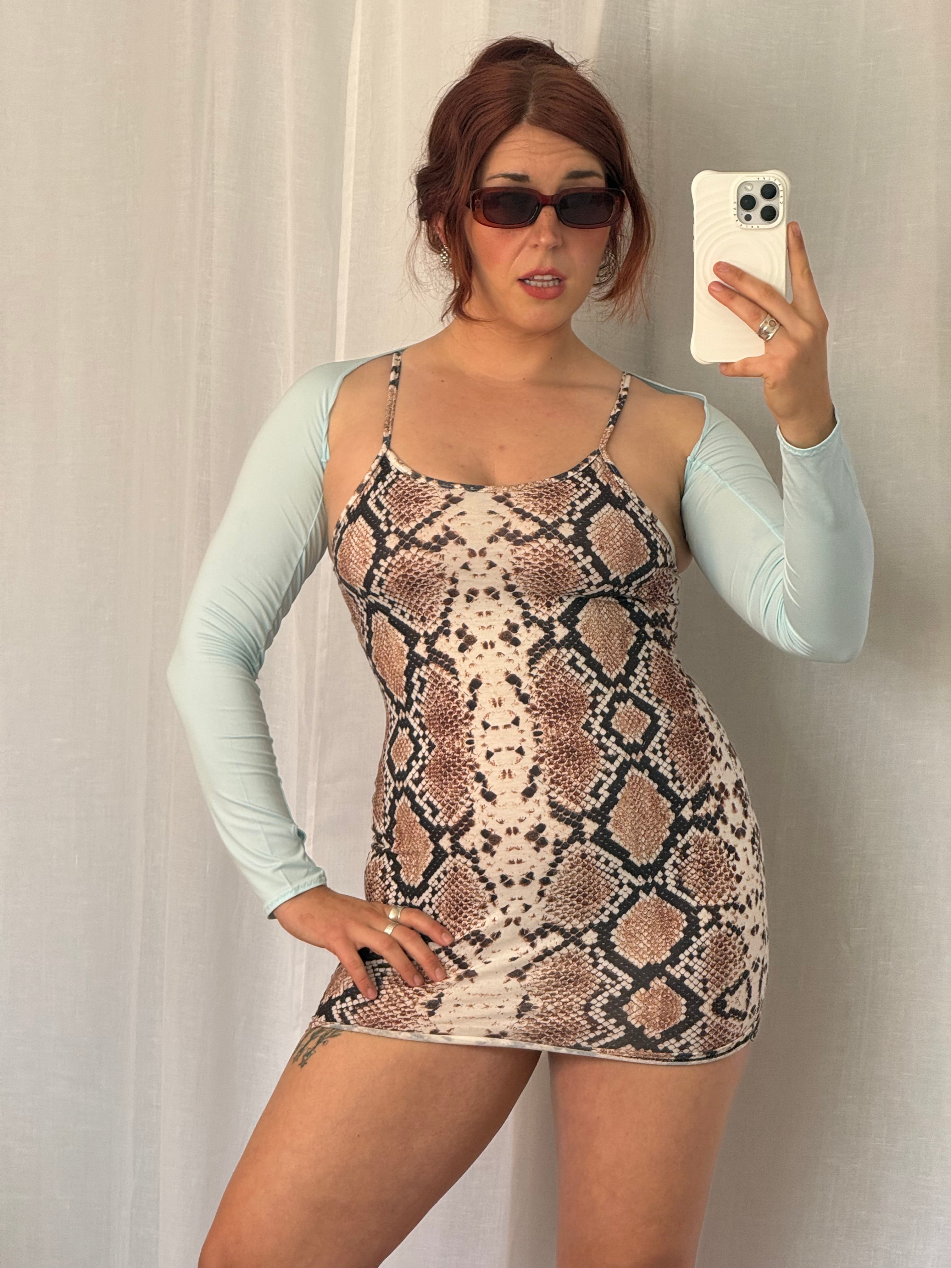 ✧ snake print bodycon mini dress ✧