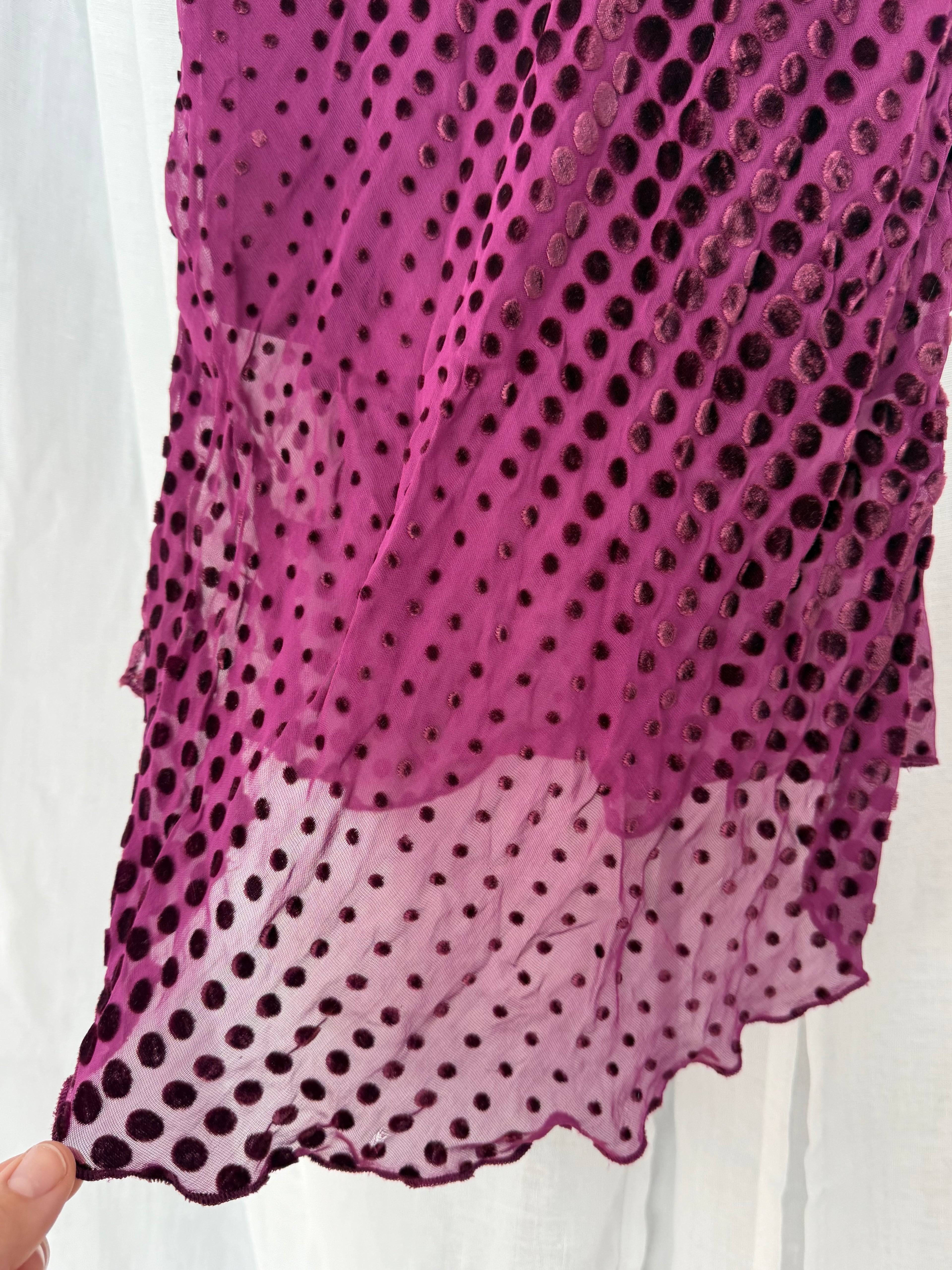 velvet dot mesh fairy tank mini