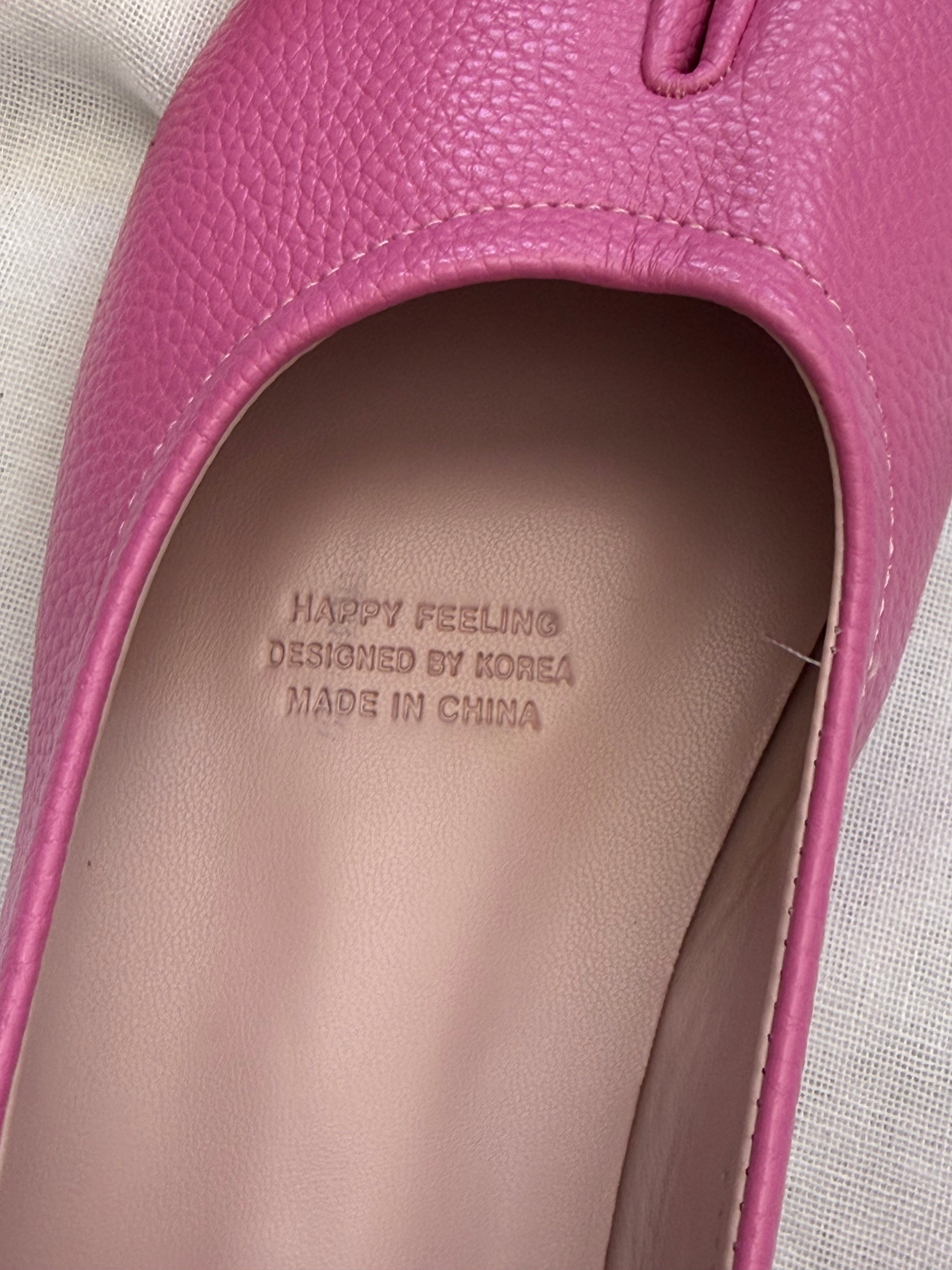 ✿ hot pink tabi ballet flats • (size 8.5)