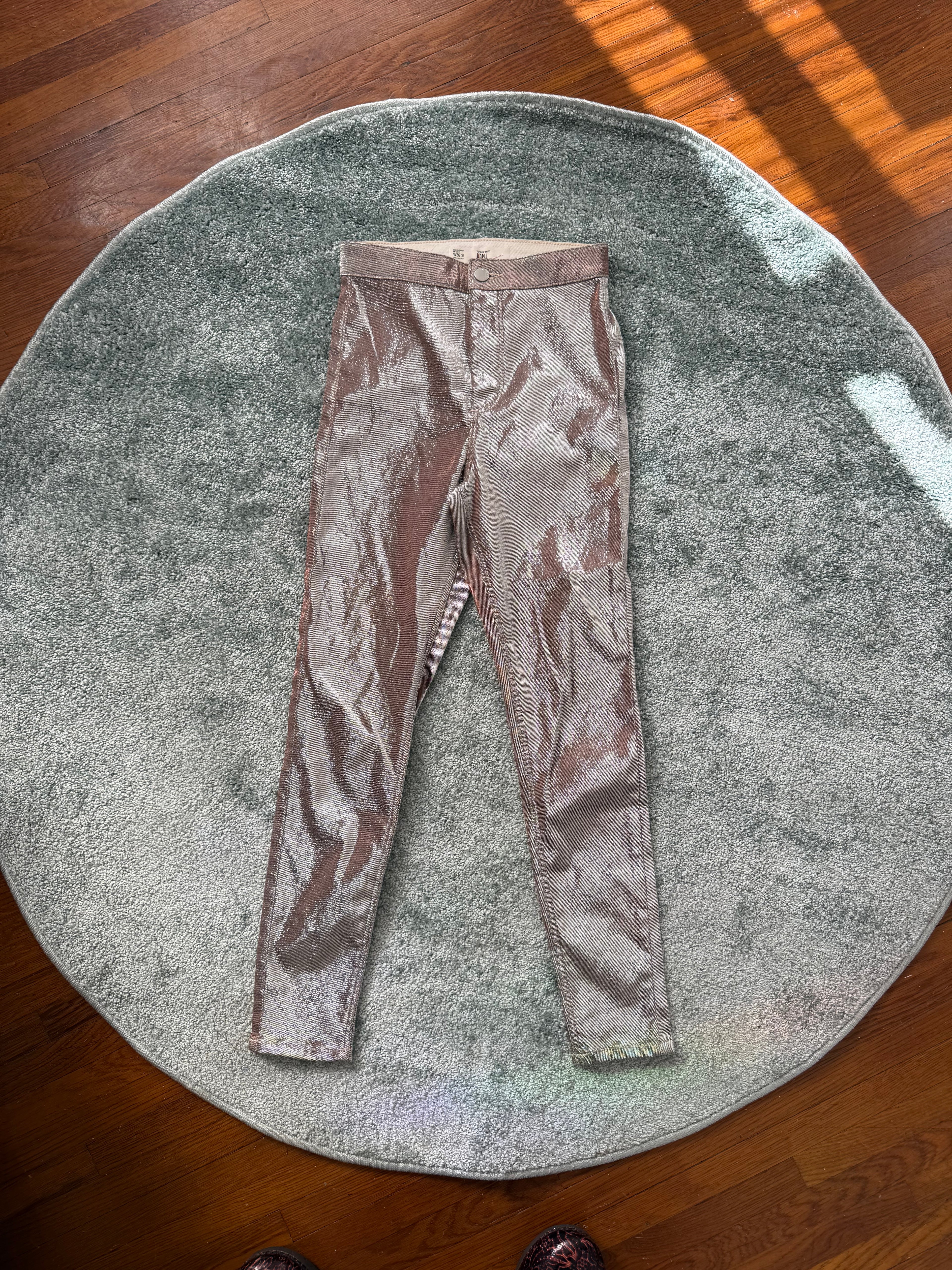 shimmer velvet skinny pants