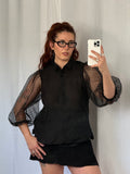 ✦ black sheer polka dot blouse ✦