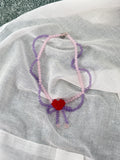 handmade beaded heart choker