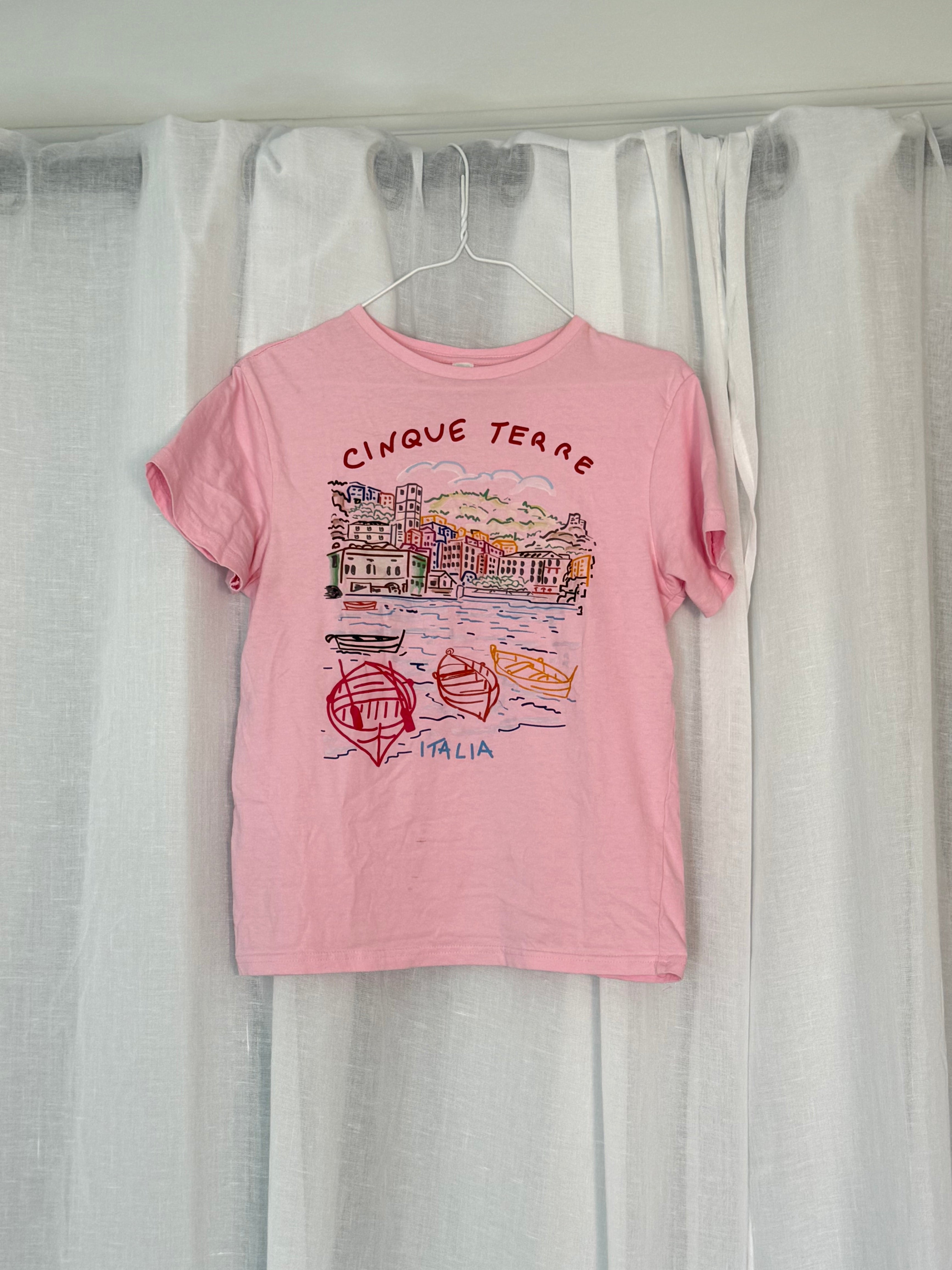 ⋆｡°✩ pink cinque terre baby tee ✩°｡⋆