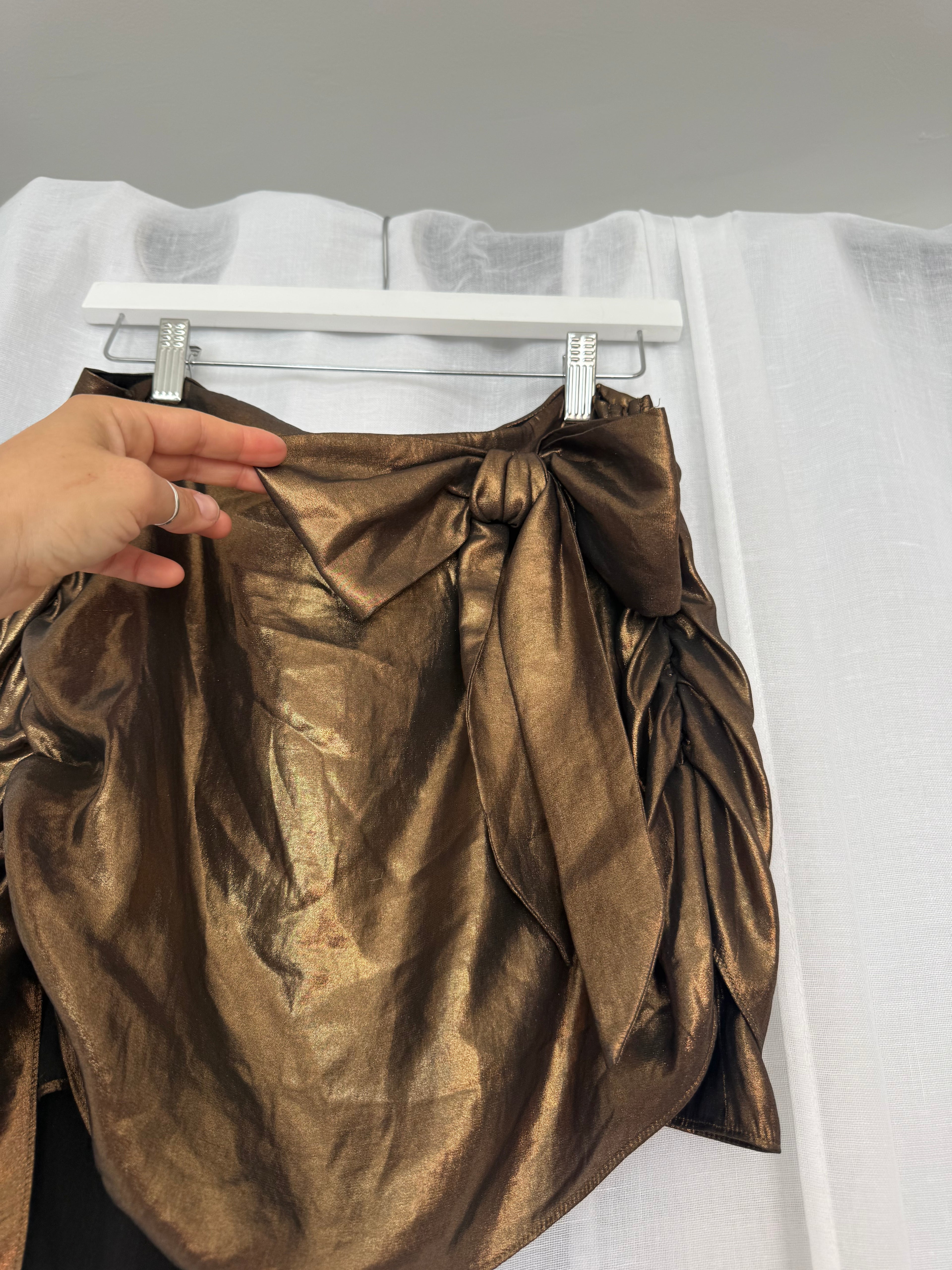 metallic brown mini skirt ✦ - 30”