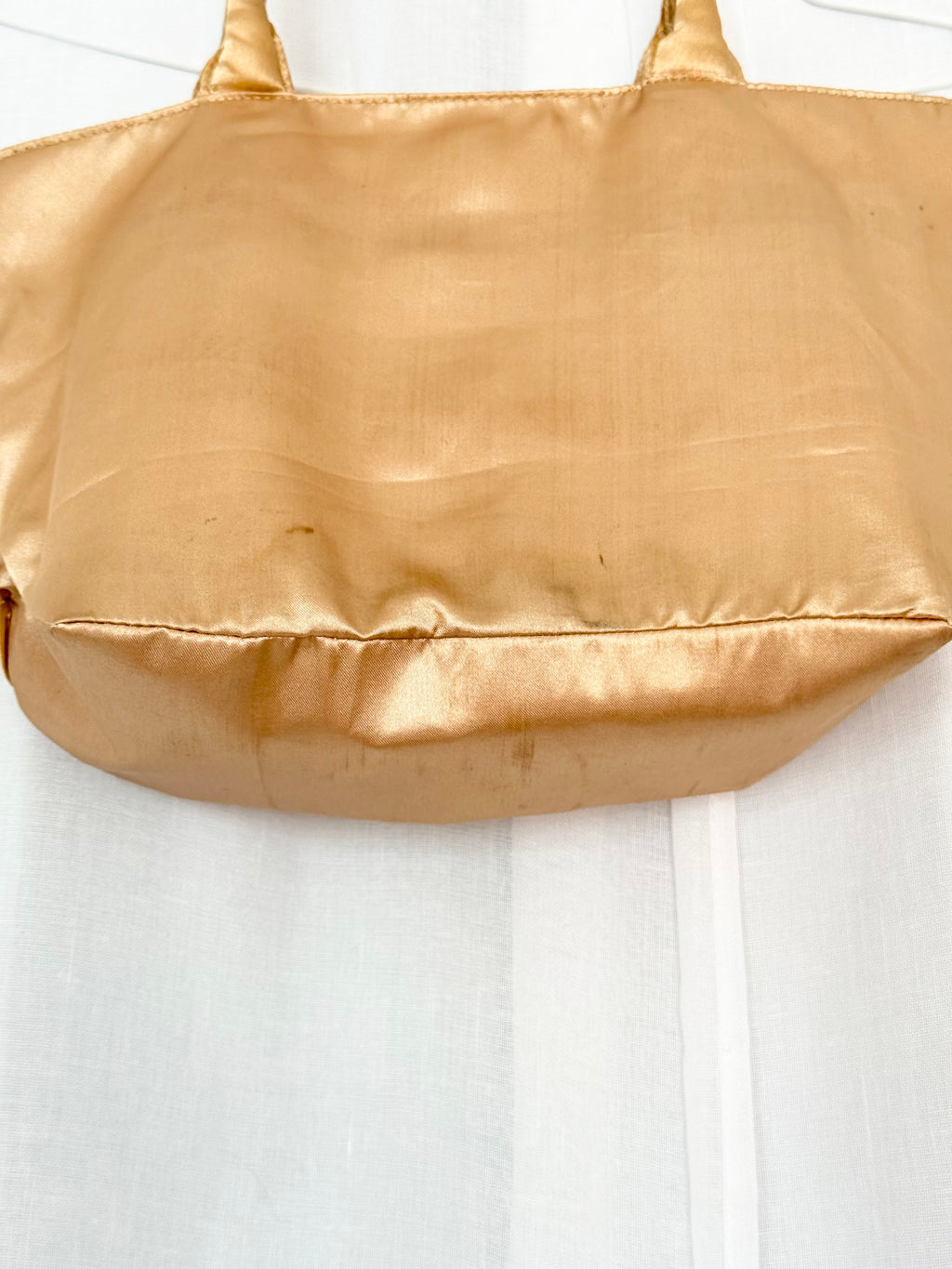 gold satin rosette mini bag