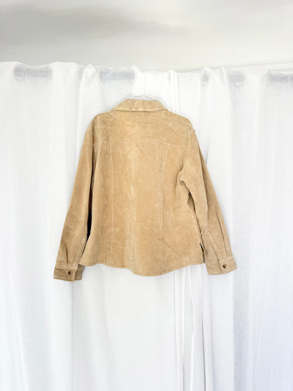 vintage suede button-up jacket