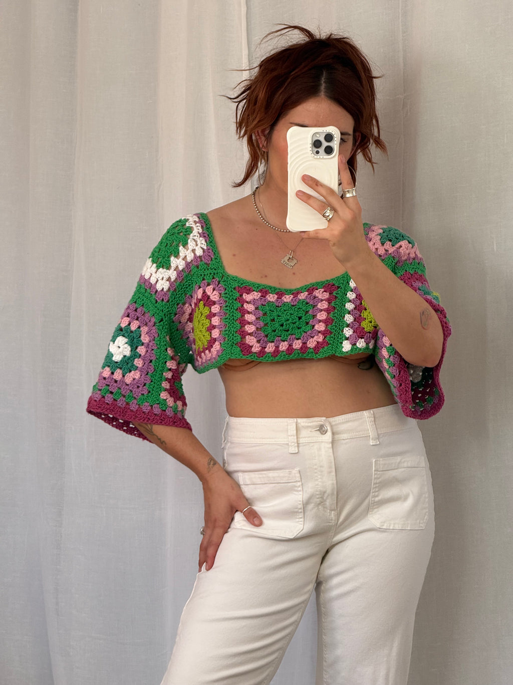 ♡ handmade crochet granny square shrug ♡