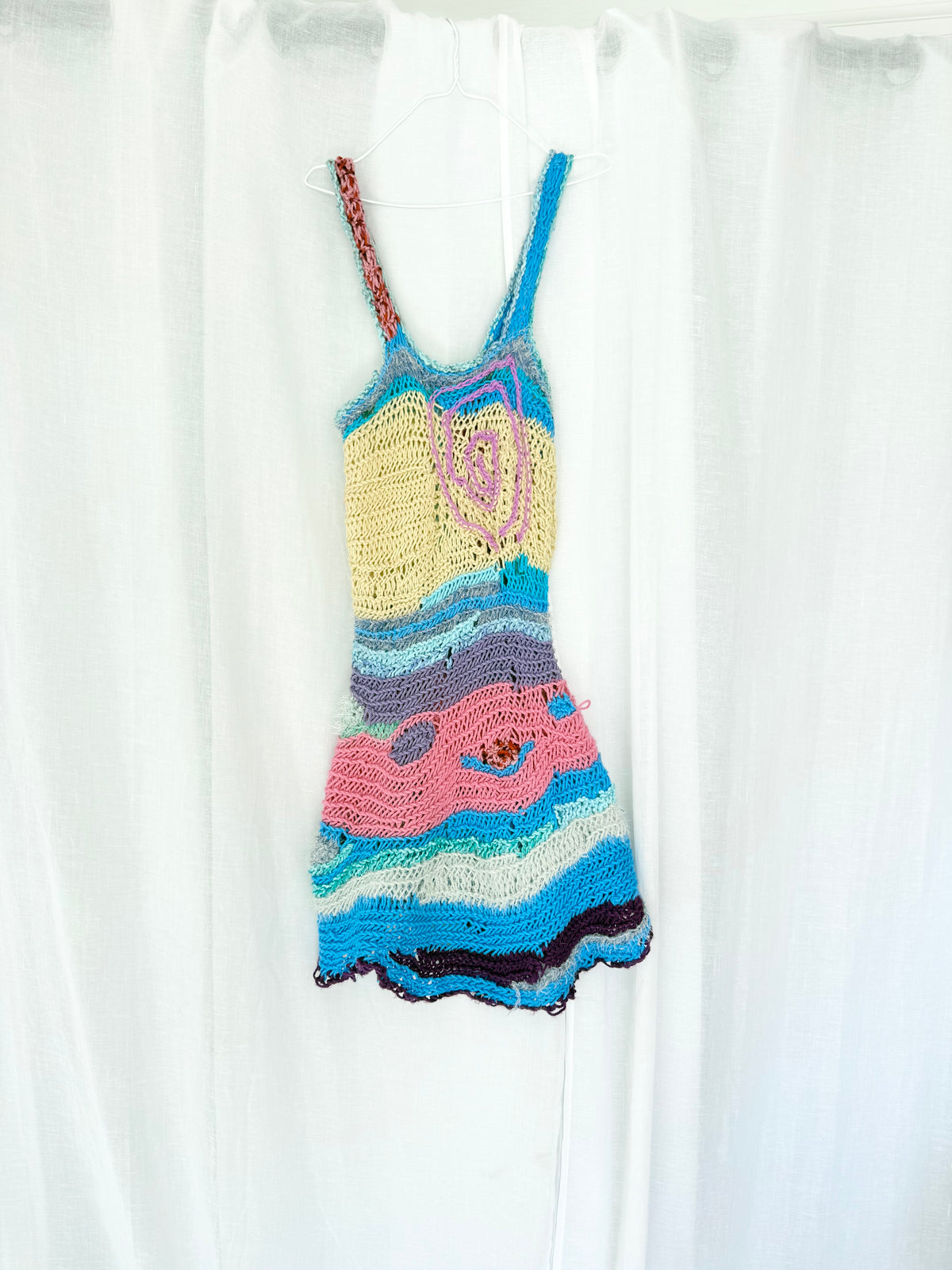 ♡ handmade recycled cotton crochet patchwork dress ♡