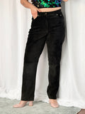 ✧ 90s black suede straight leg pants ✧