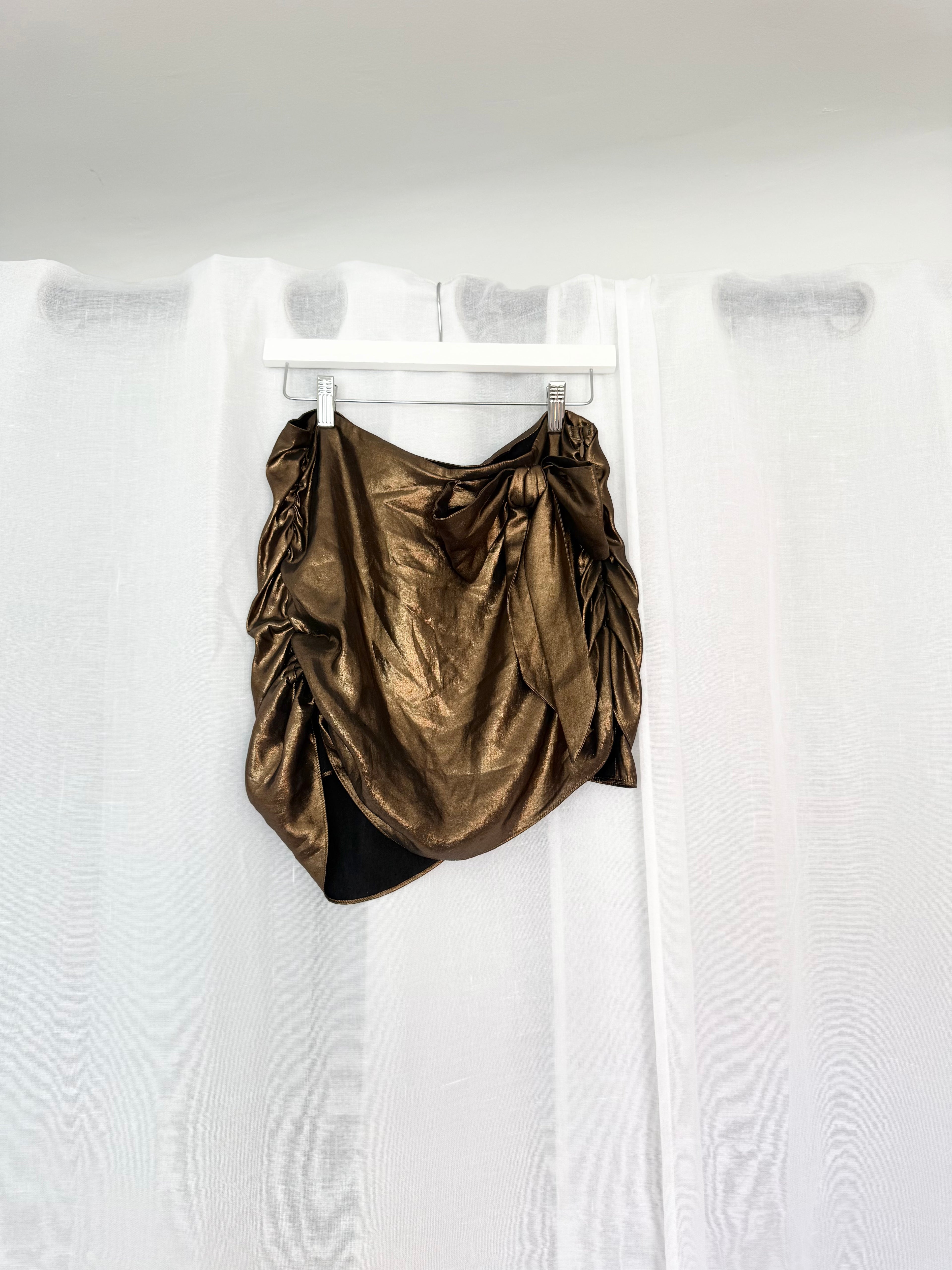metallic brown mini skirt ✦ - 30”
