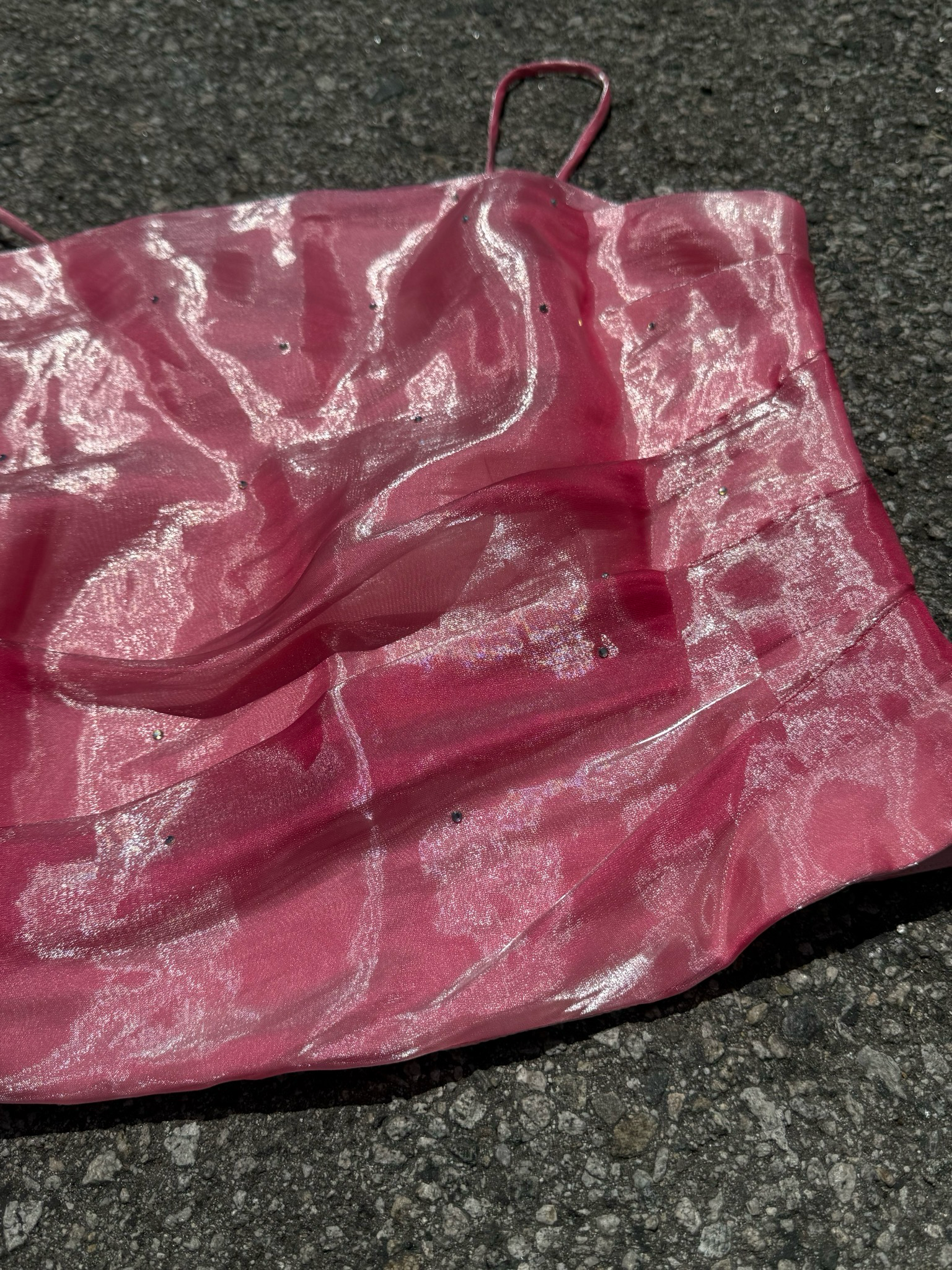 y2k rhinestone organza corset