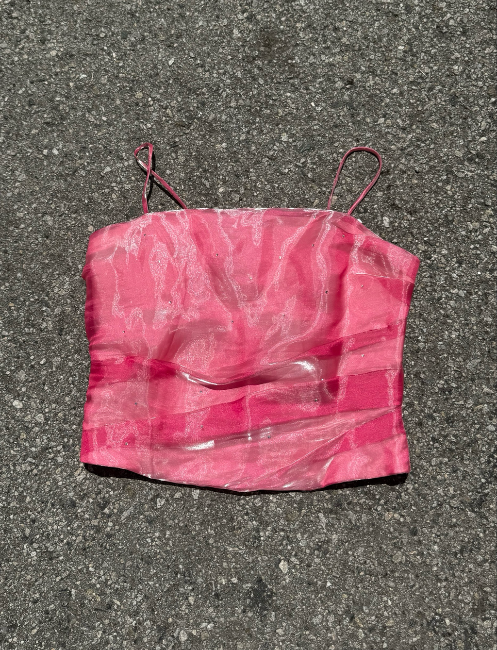 y2k rhinestone organza corset