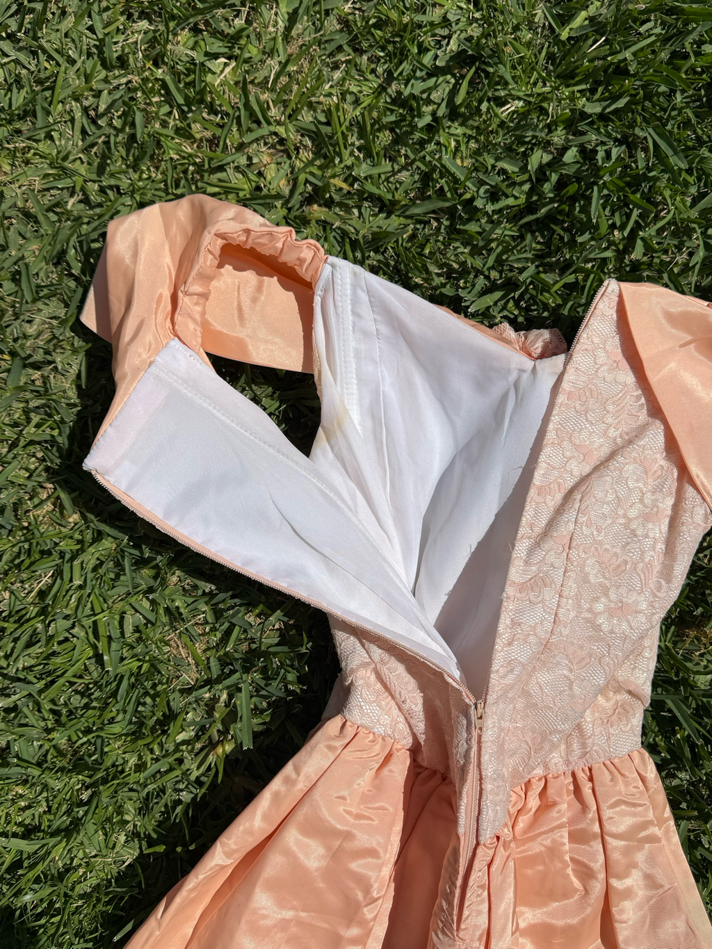 peach lace sailor dress