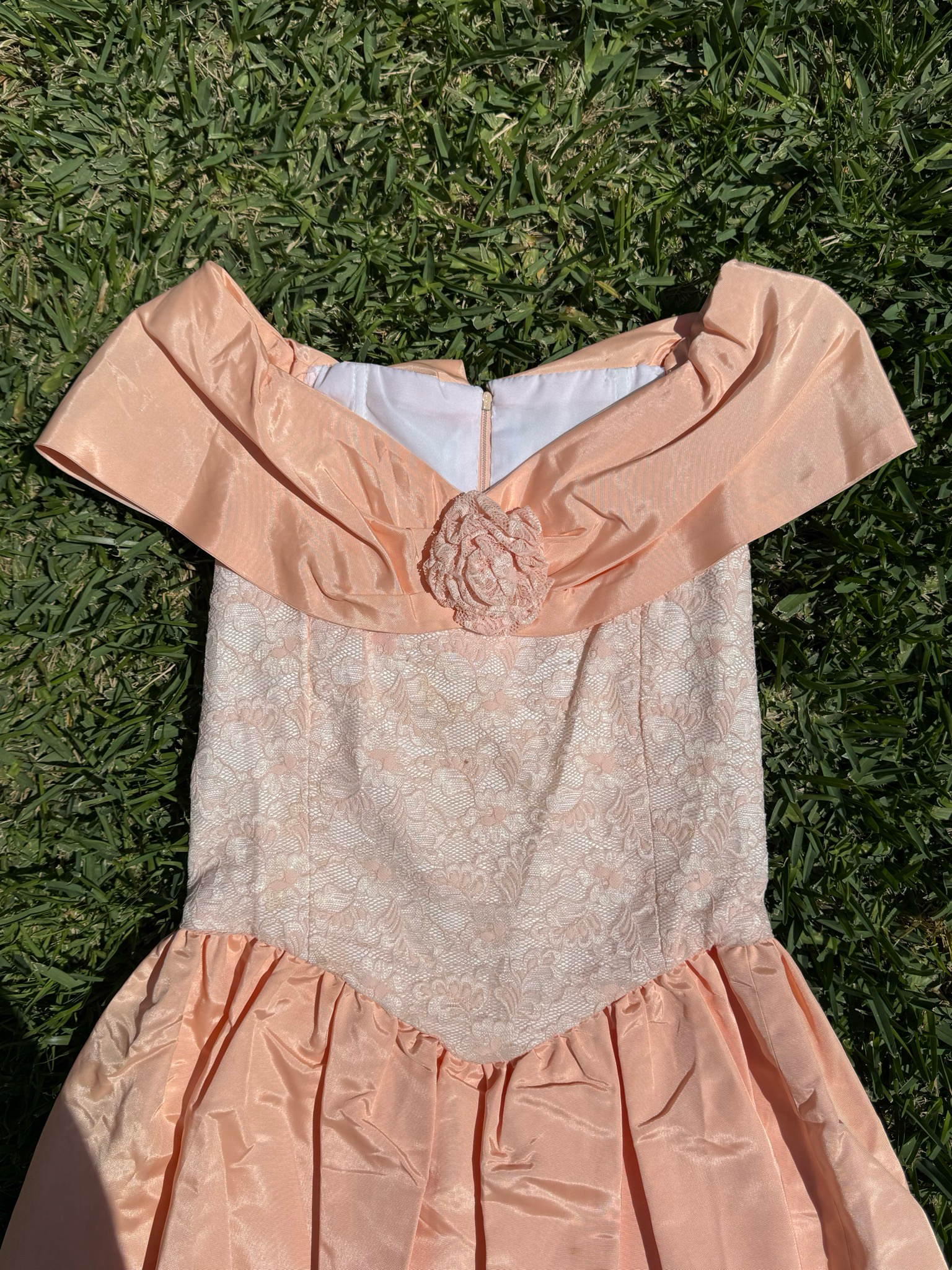 peach lace sailor dress