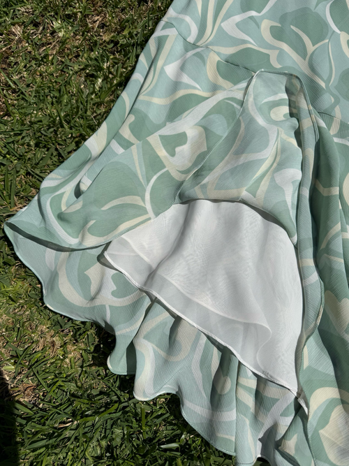 asymmetrical ruffle dress