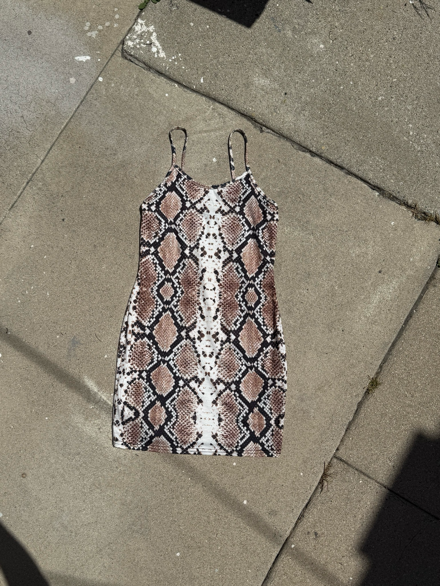 cotton snake print mini dress