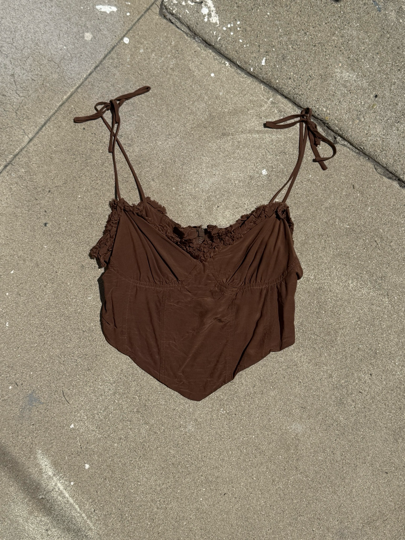 brown corset tank