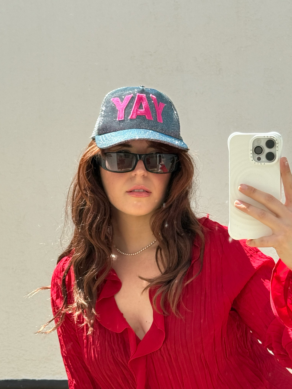 YAY mesh sparkle trucker hat