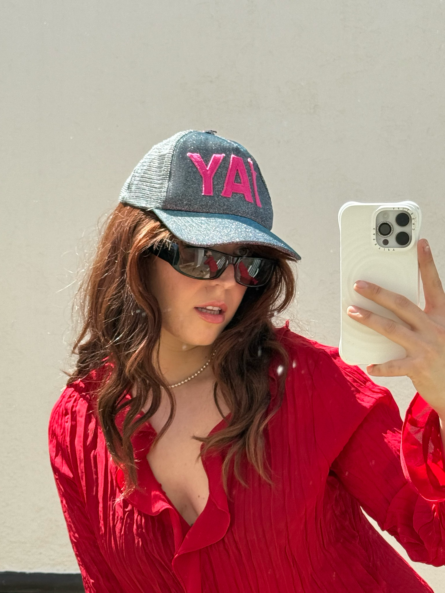 YAY mesh sparkle trucker hat