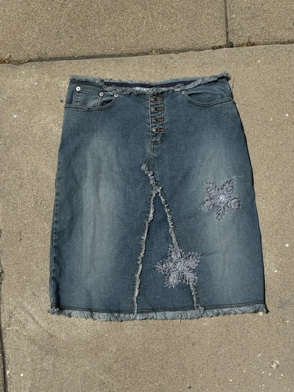 anchor blue denim skirt