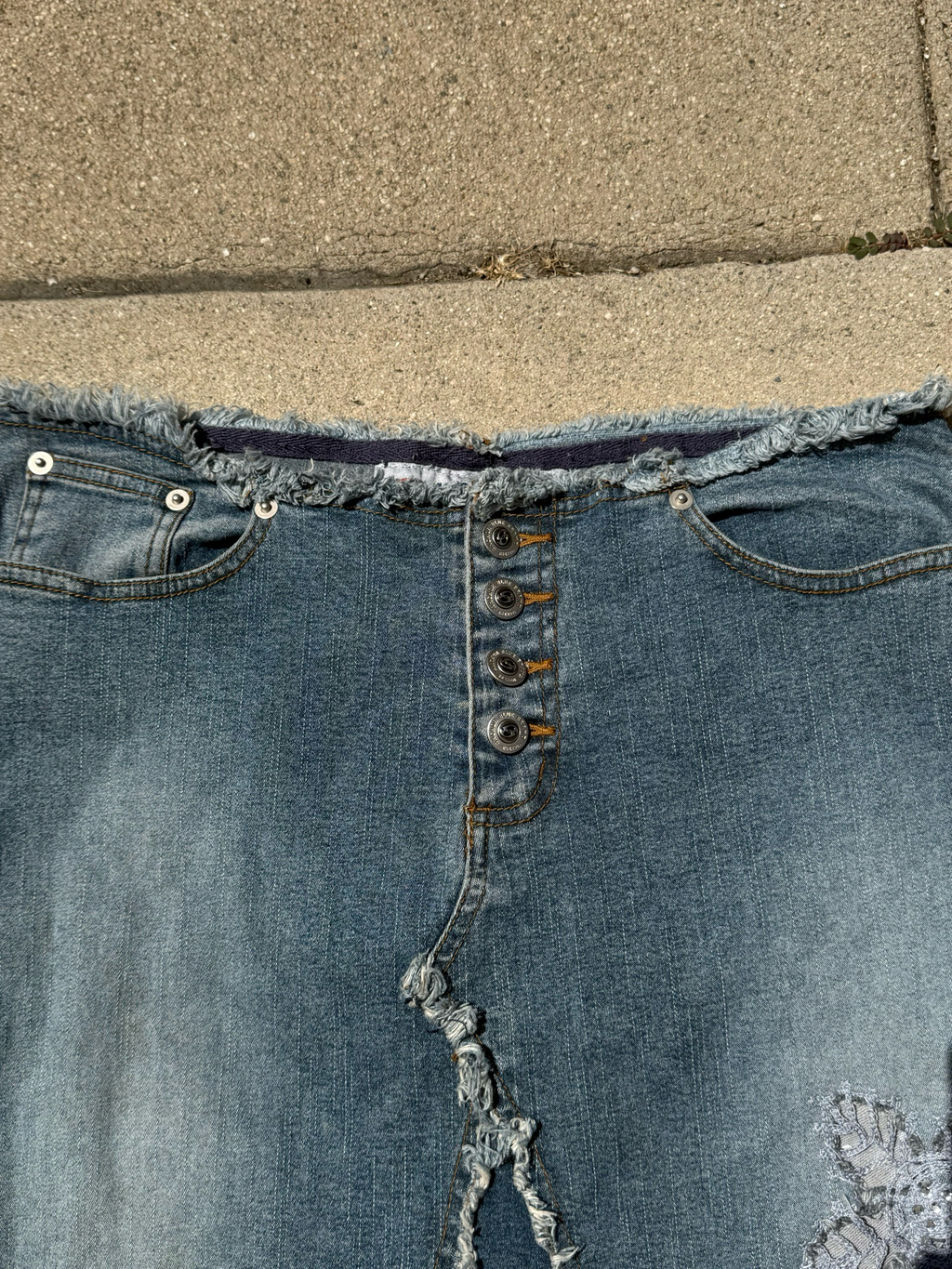 anchor blue denim skirt