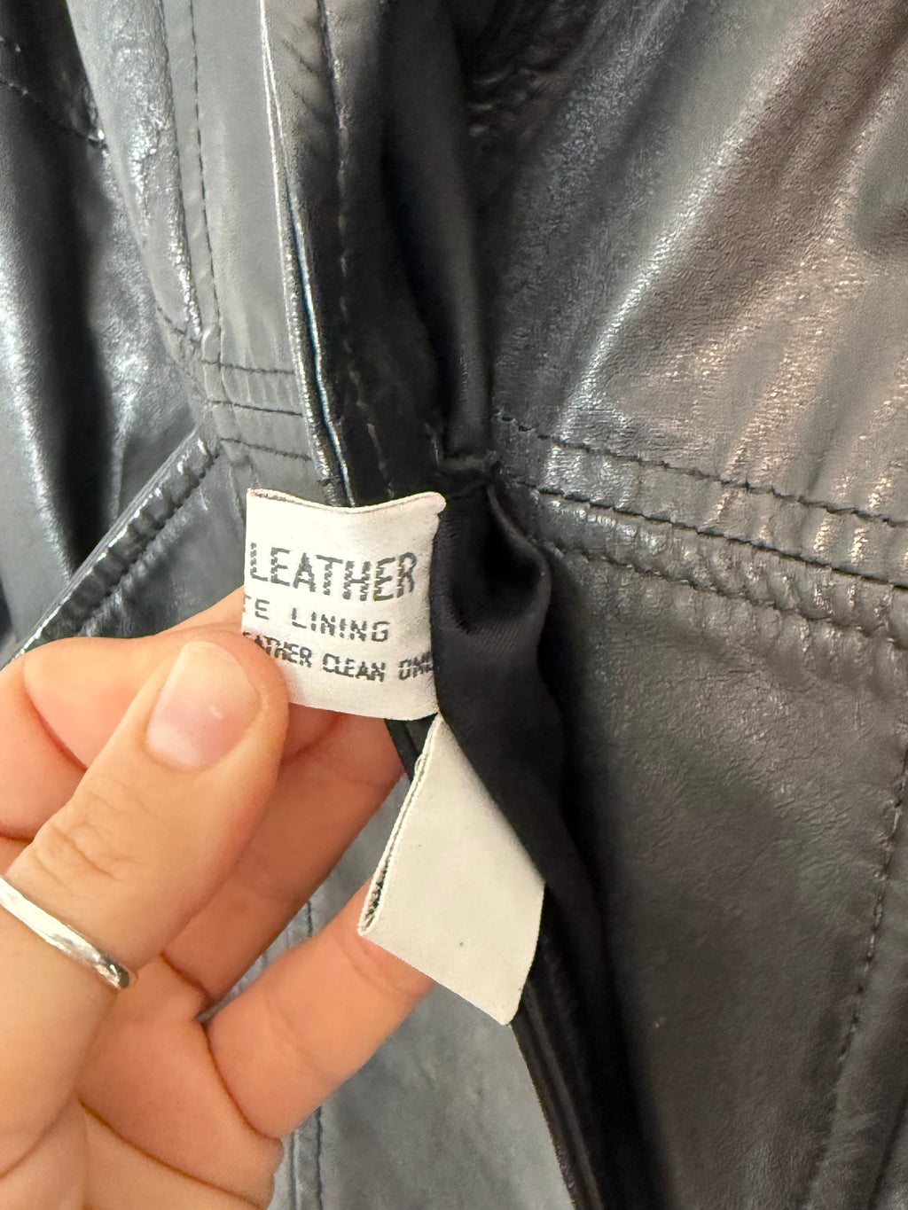 vintage black leather blazer coat