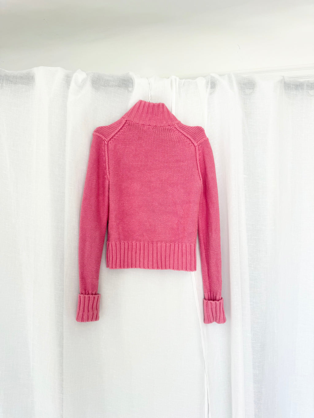 ✧ ✩ pink cable knit zip sweater ✩ ✧