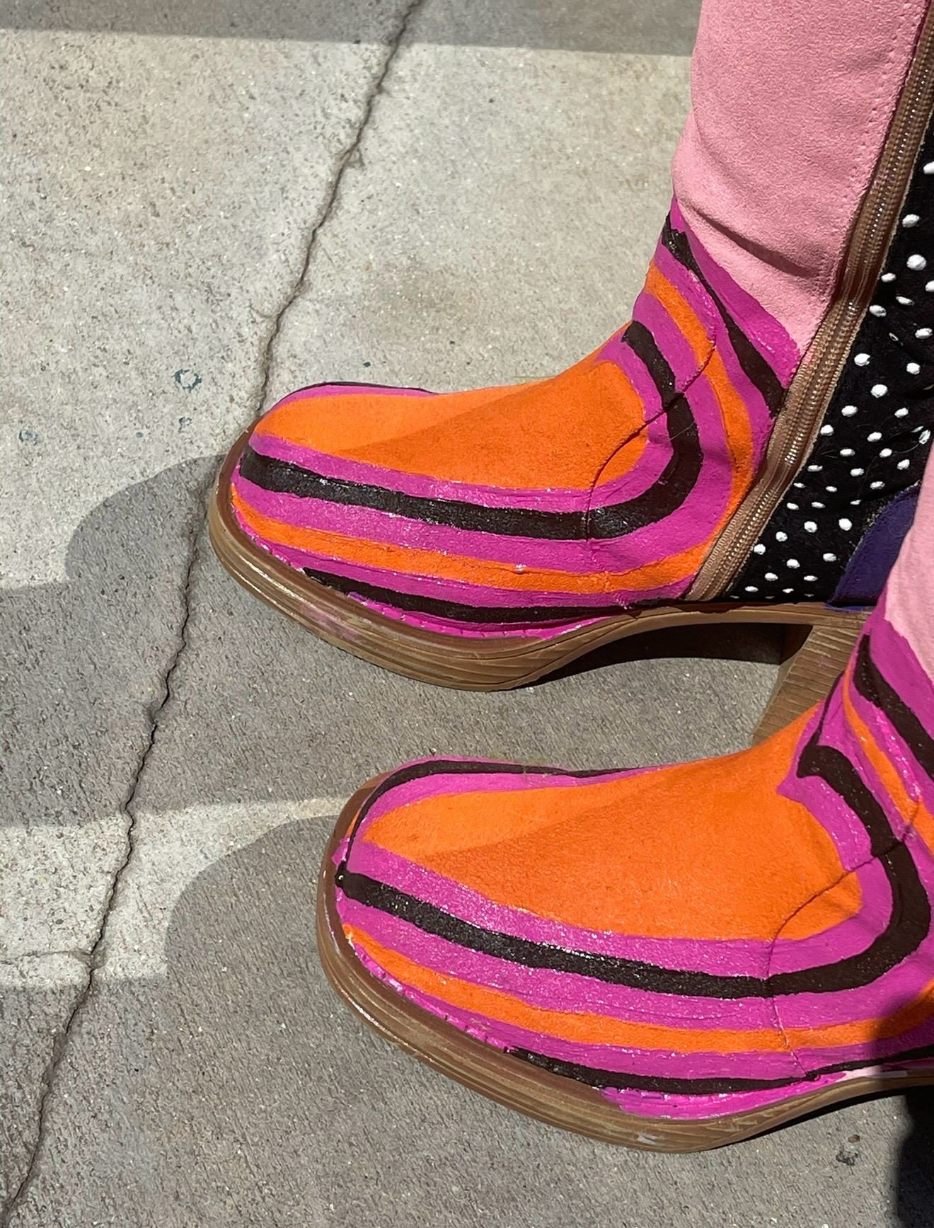 Ruffle Suede Platform Boots