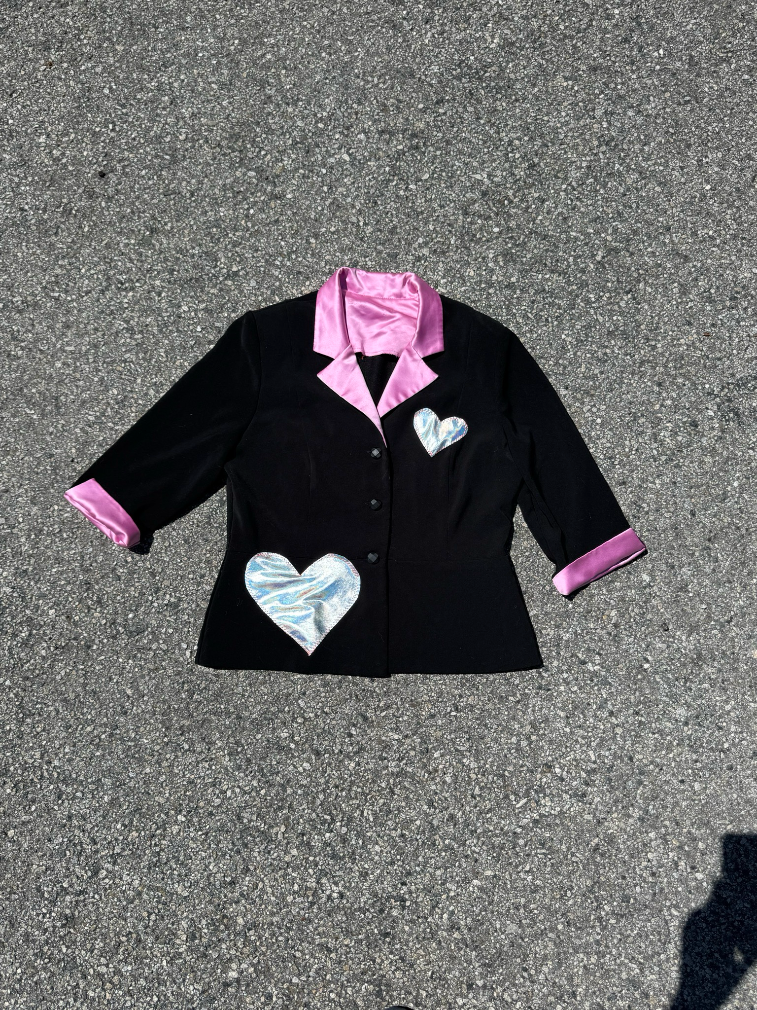 Y2K upcycled heart blazer
