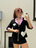 Y2K upcycled heart blazer