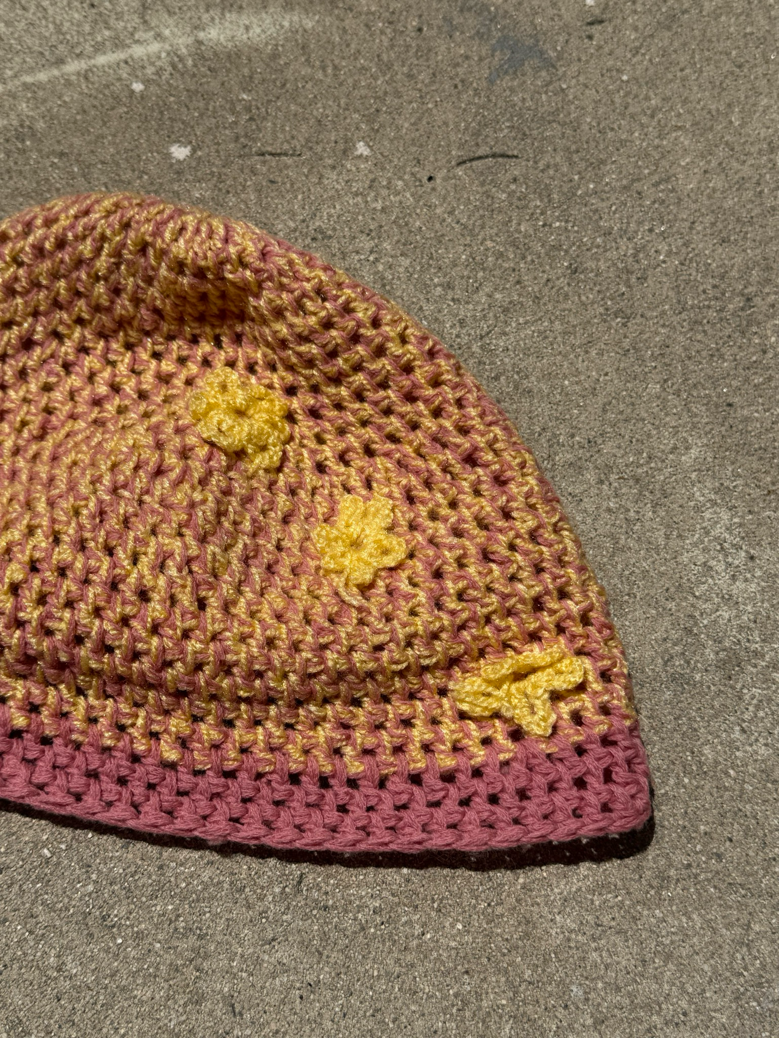butter yellow strawberry milk beanie