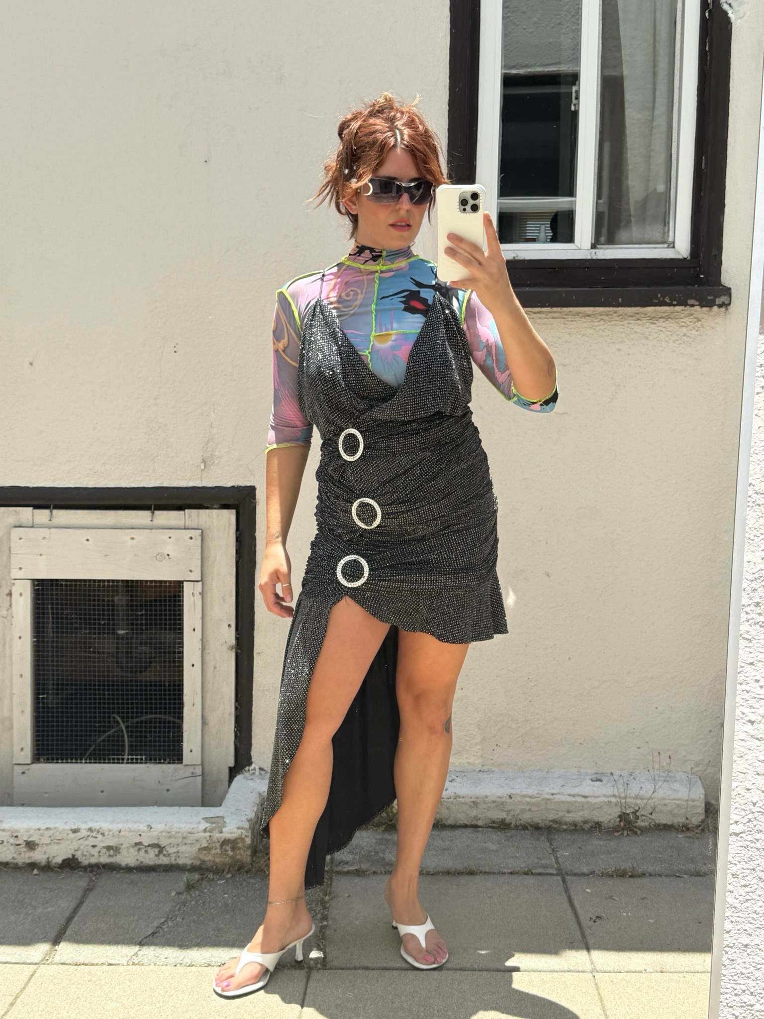 for love & lemons margaux glitter buckle dress