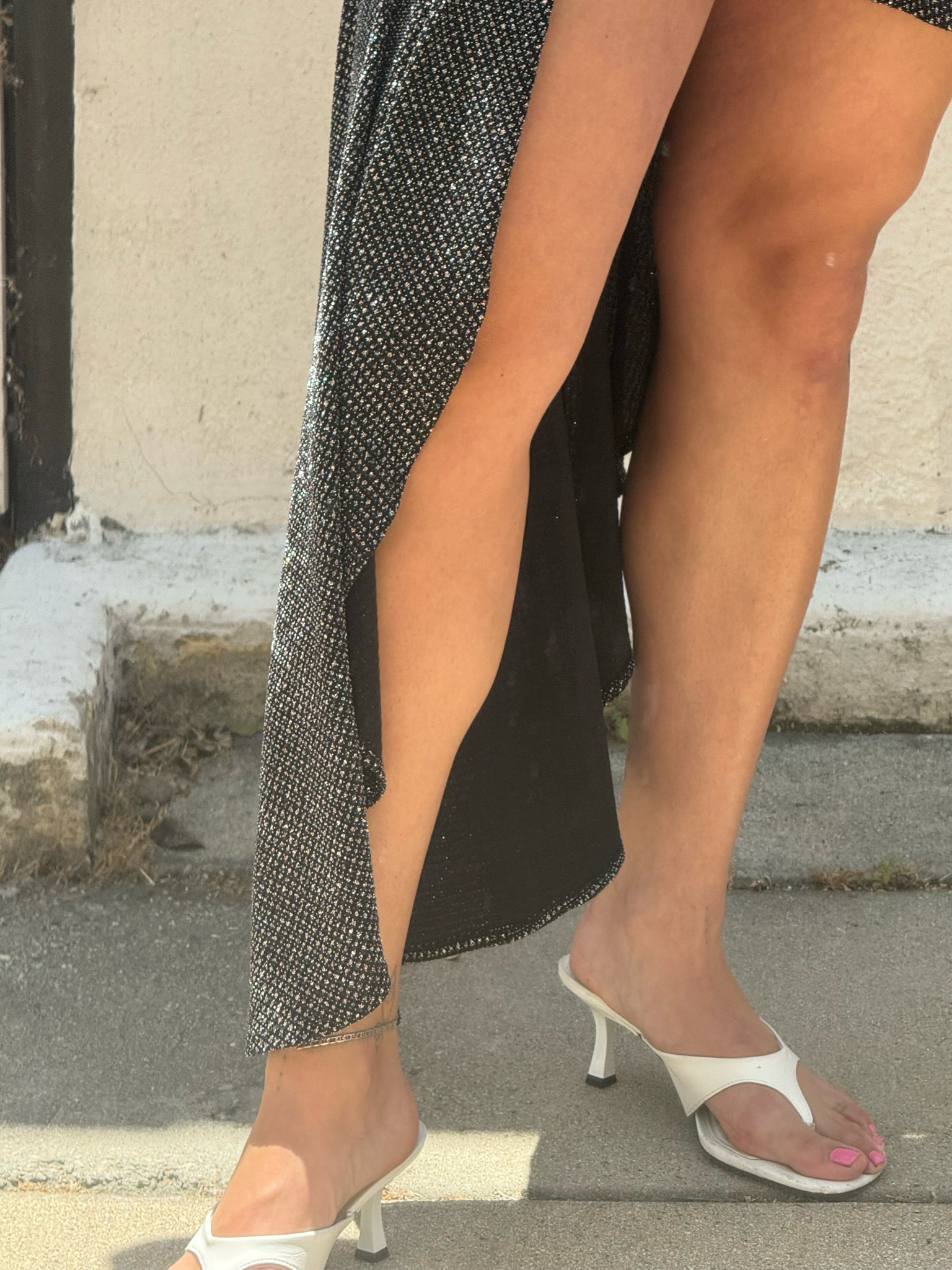 for love & lemons margaux glitter buckle dress