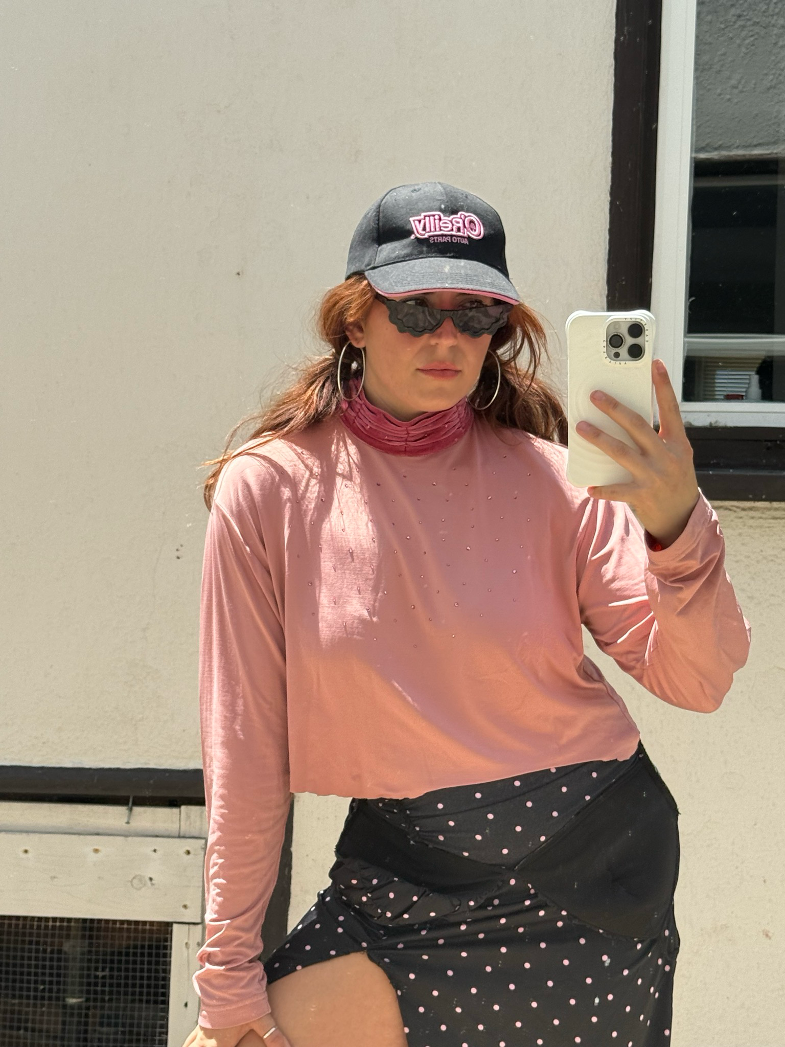 rhinestone mock neck top