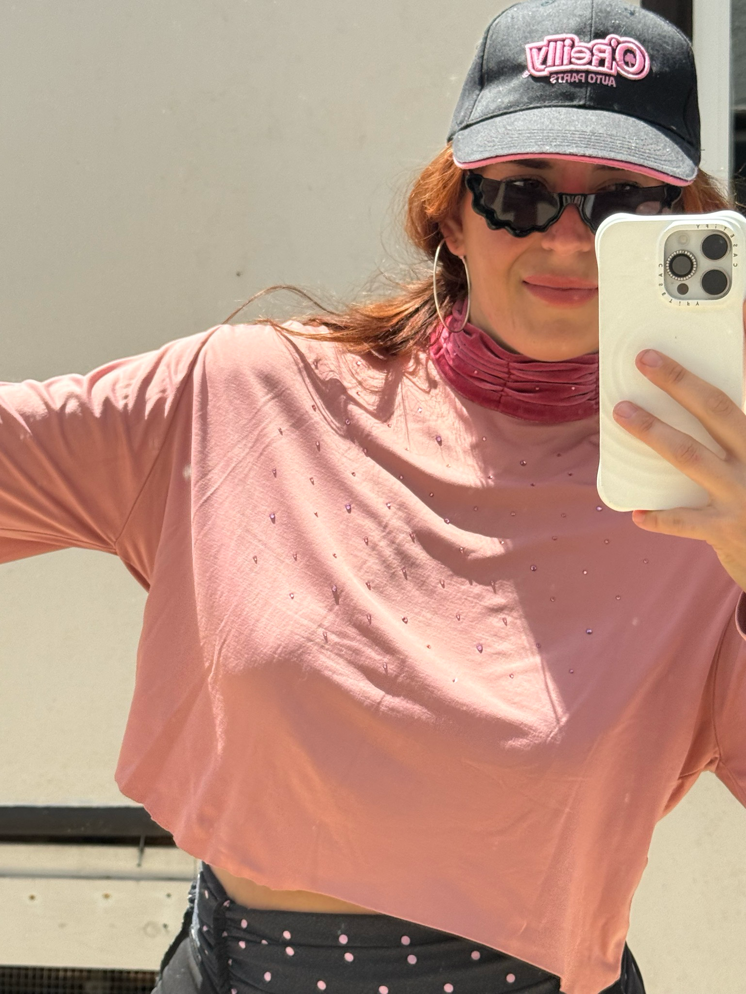 rhinestone mock neck top