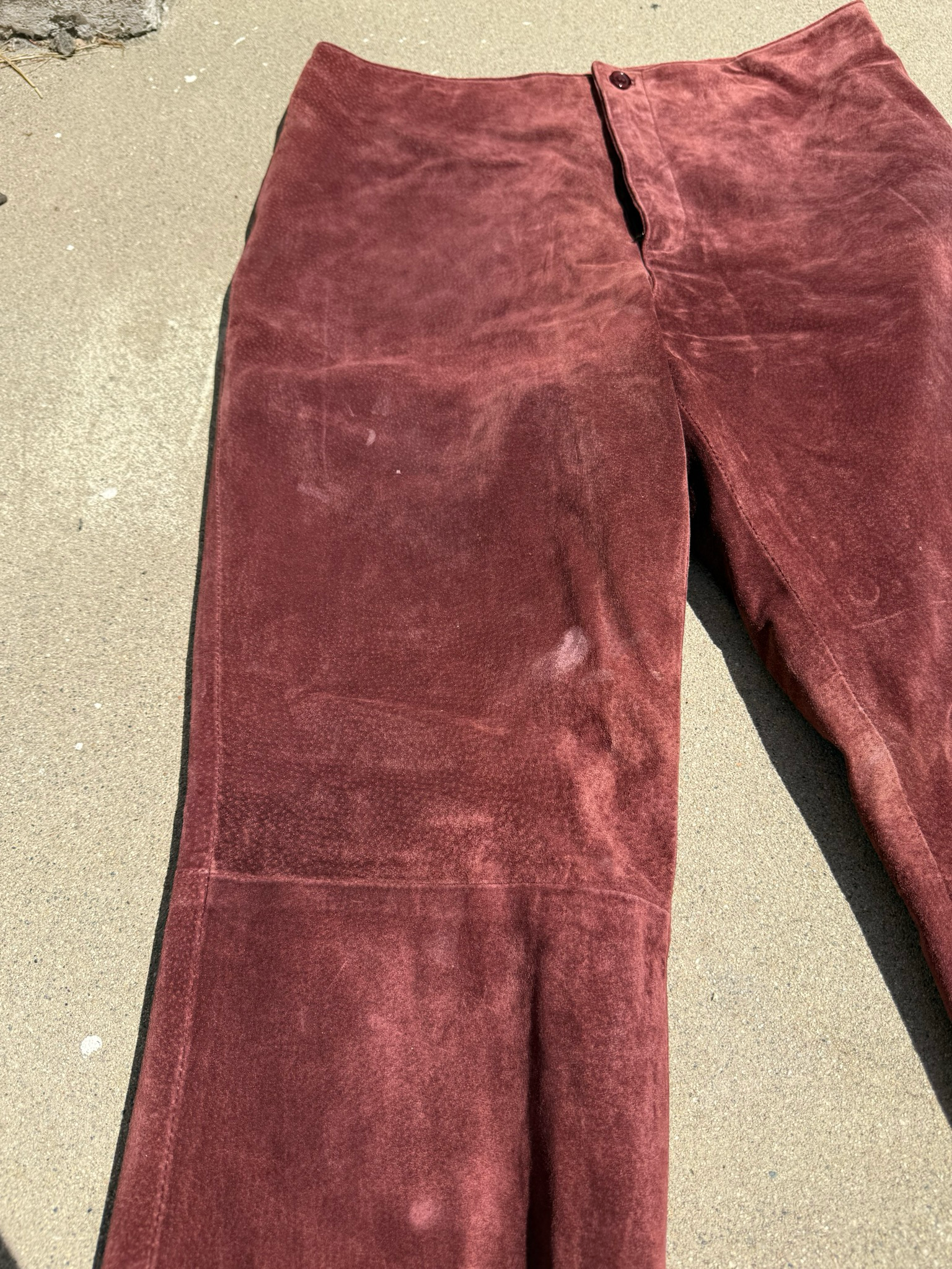 vintage y2k cherry cola suede pants