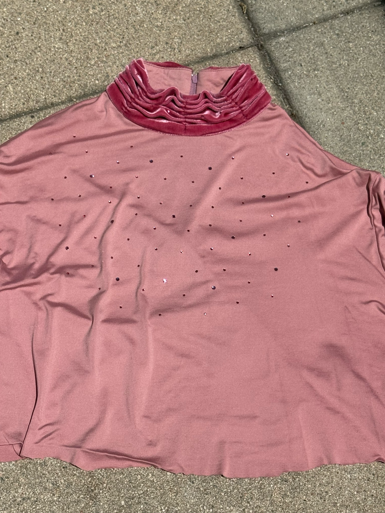 rhinestone mock neck top