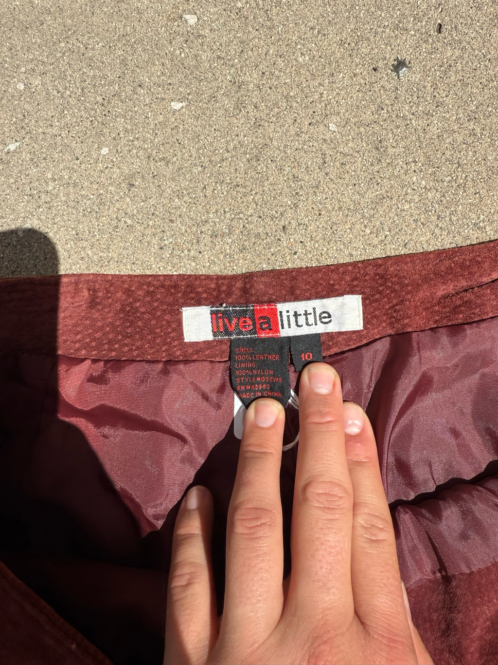 vintage y2k cherry cola suede pants