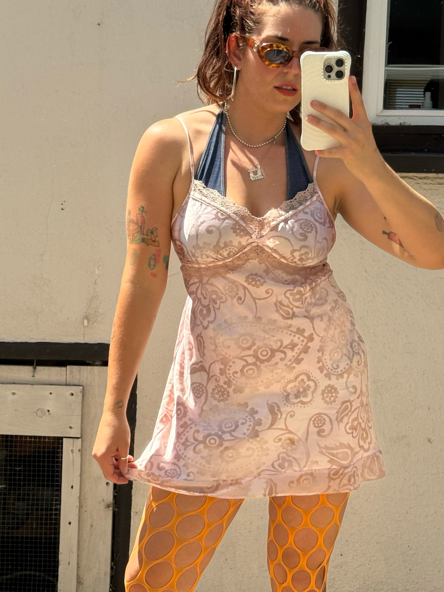 dusty pink paisley slip