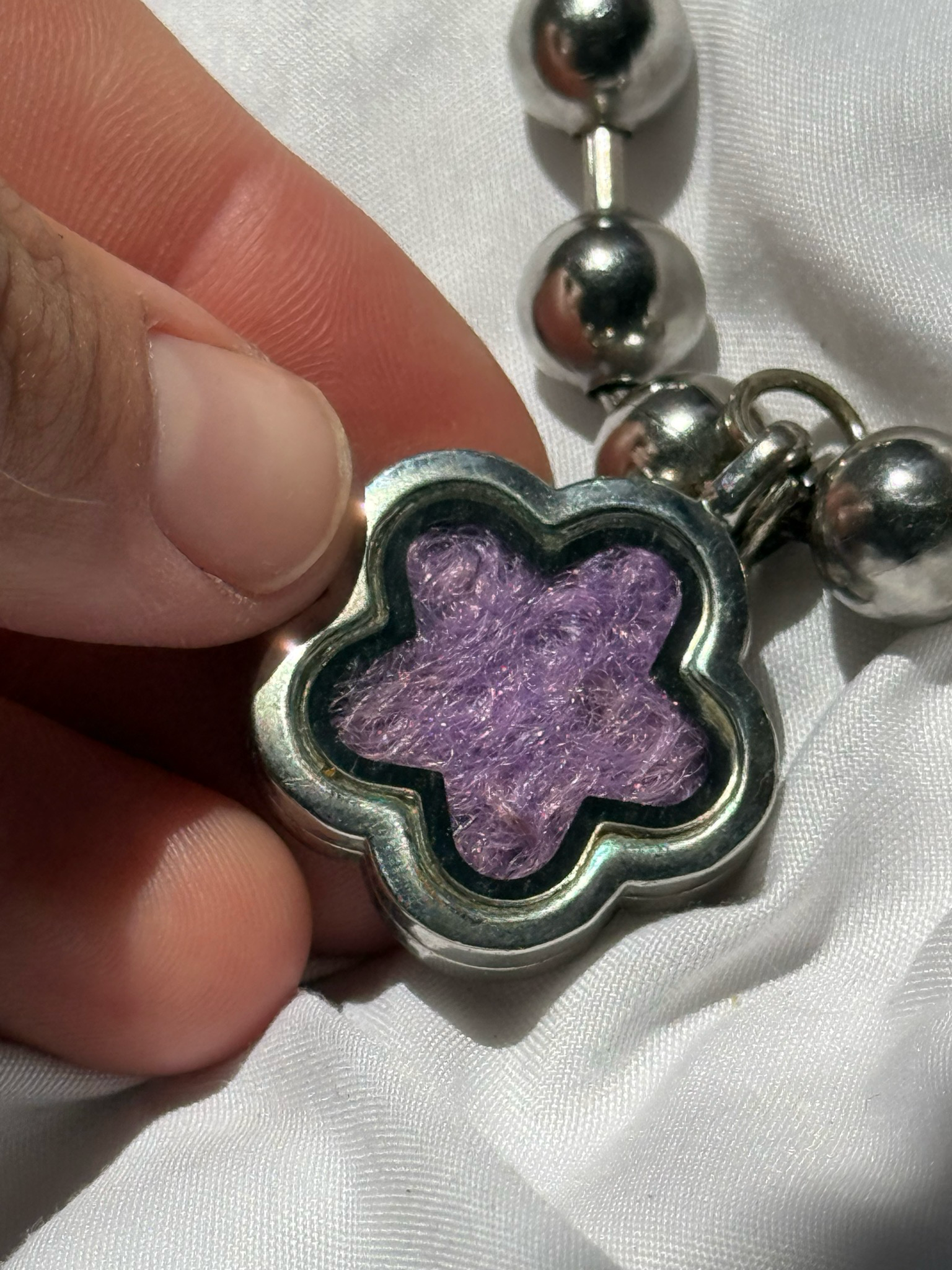 scrap thread ball chain necklace