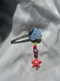 beaded metal flower clip