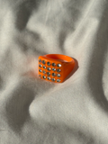 orange rhinestone ring