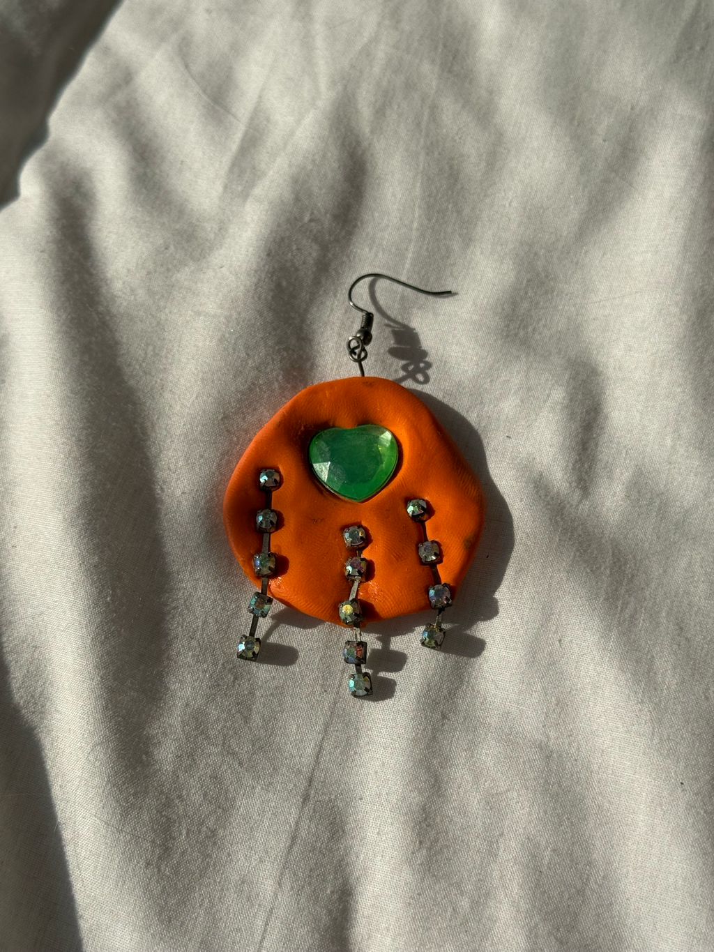 handmade rhinestone earring